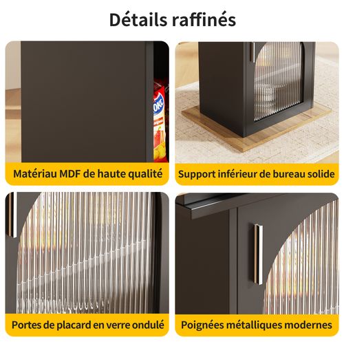 Table Salle à Manger Extensible Avec Rangement, 6–8 Personnes, 140x70x76cm, Chêne Et Noir