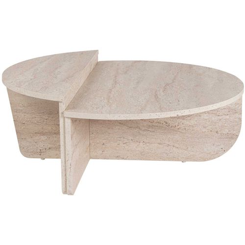 Lot De 2 Tables Basses - Effet Travertin Beige - Aloeva