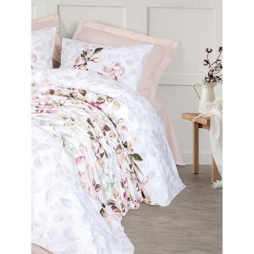 Housse De Couette 220x240 + 2 Taies D'oreiller 63x63 Cm Coton Pampa Gris Perle 85581118