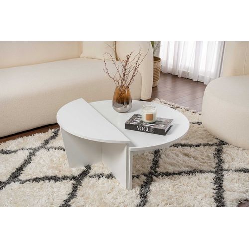 Tables Basses Orion - 60x90x30cm - Lot De 2 - Blanc