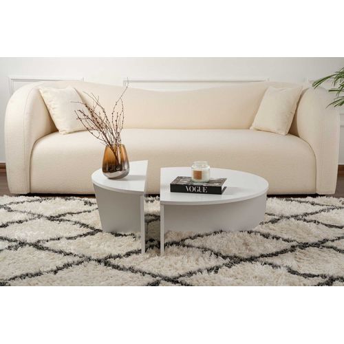 Tables Basses Orion - 60x90x30cm - Lot De 2 - Blanc
