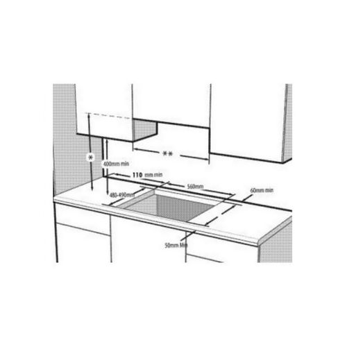 Plaque de cuisson mixte 3 foyers gaz + 1 vitrocéramique - dessus Verre - Hilm64222sv