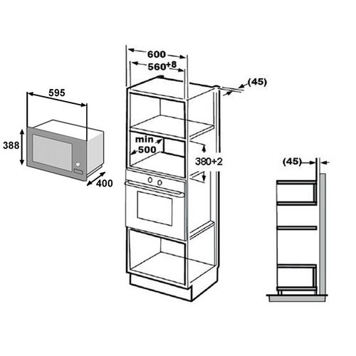 Four Micro-onde Grill Intégrable 25l 900 watts Inox - Bmgb25332bg