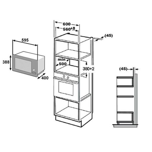 Four Micro-onde Grill Intégrable 25l 900 watts Inox - Bmgb25332bg