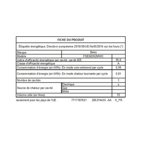 Cuisinière Induction Multifonctions 3 foyers 72l Catalyse - Fse68302mwc
