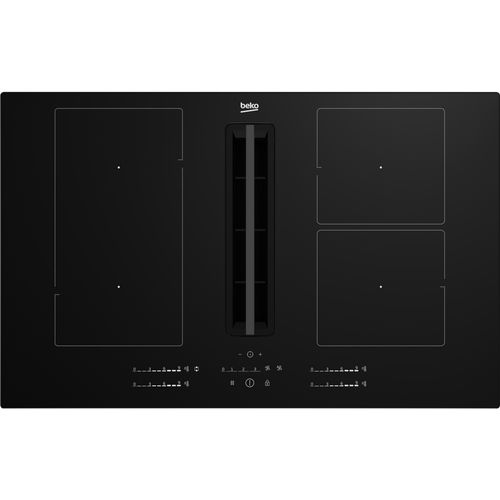 Table induction aspirante BEKO HIXI84700UF vue de face