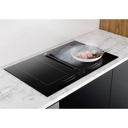 Table induction aspirante BEKO HIXI84700UF vue 3/4
