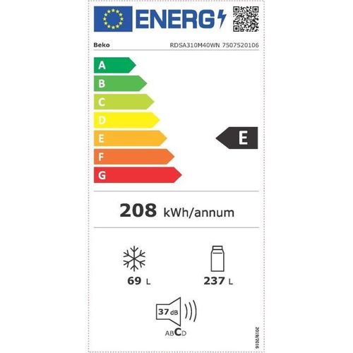 Réfrigérateur Congélateur En Haut Rdsa310m40wn