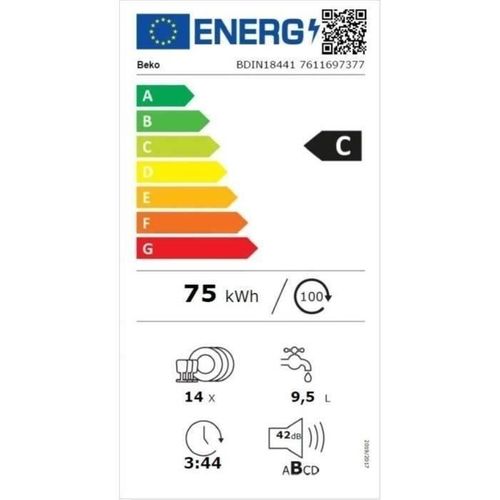 Lave-vaisselle intégrable BEKO BDIN18441 14 couverts