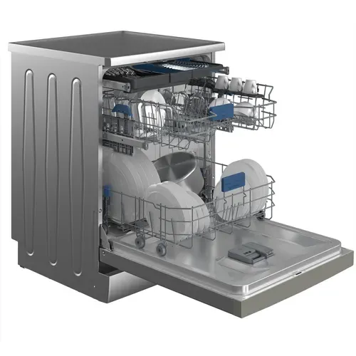 Lave-vaisselle pose libre BEKO BDFN26550XP 15 couverts vue de profil