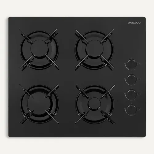 Table De Cuisson Gaz Encastrable 4 Brûleurs 60 Cm 7500 W Noir