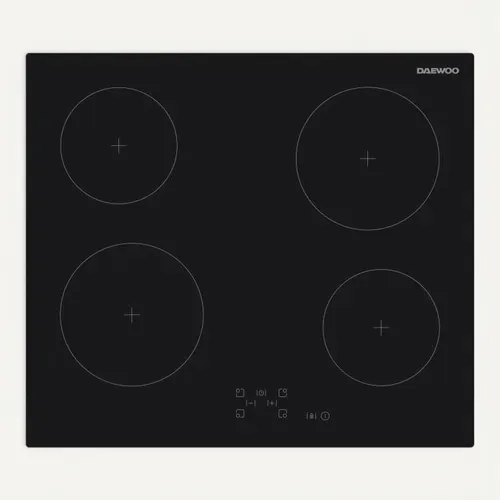 Table De Cuisson Vitrocéramique 60 Cm Noire, 4 Foyers, Commandes Tactiles