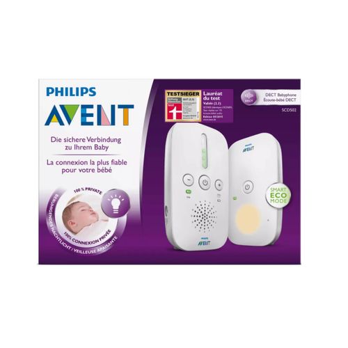 Babyphone Dect Scd502/26 - Sur Pile Ou Secteur - Portée 300m - Fonction Veilleuse