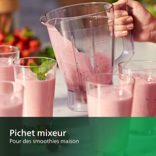 Robot Multifonction Compact 800 W, Bol 2,1 L Et Blender 1 L, Noir