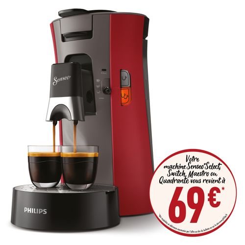 Machine à dosette Senseo PHILIPS Select CSA240/91 Rouge