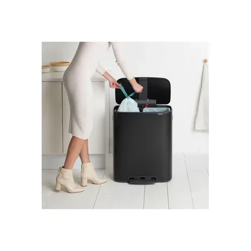 Poubelle à Pédale 2x30l Matt Black - 211508