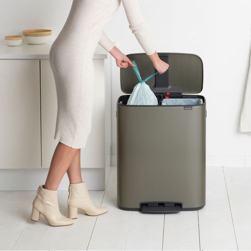 Poubelle à Pédale 2x30l Platinum - 211546