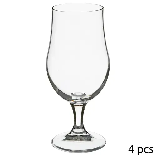 lot de 4 verres à bière 37 cl  Transparent vue de face