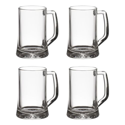 Lot De 4 Verres à Bières "anse" 32cl Transparent