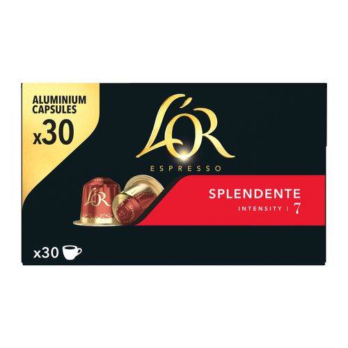 Capsule compatible Nespresso L'OR Espresso Splendente x 30 vue de face