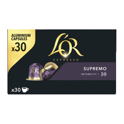 Capsule compatible Nespresso L'OR Espresso Supremo x 30 vue de face
