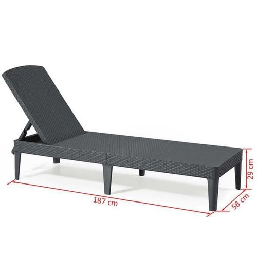 Bain De Soleil Jaipur - 4 Positions - Imitation Résine Tressée - Graphite