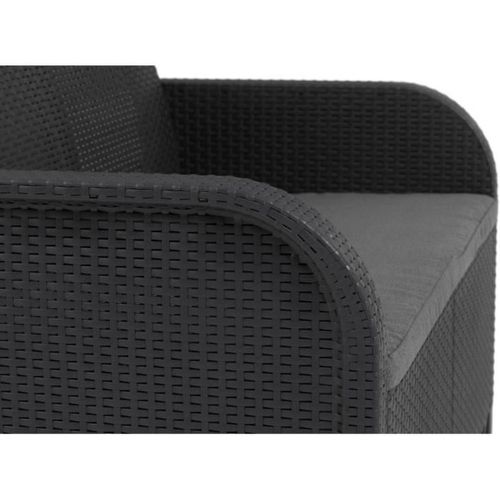 Banquette De Jardin 2 Places Sanremo Résine Imitation Rotin Graphite