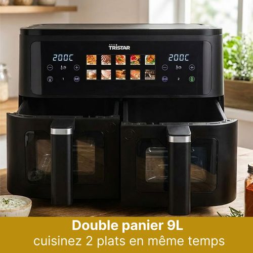 Air Fryer FR-9075 Double TRISTAR panier 9L - 2500W- Noir