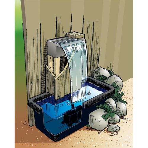 Niagara 60 Kit Cascade LED - Lame Inox 60 Cm, Bassin 65 L, Pompe 3900 L/h