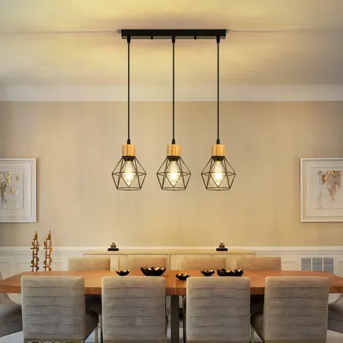 Suspension Vintage 3 luminaire Suspension Industrielle Suspension Noir E27 Sans Ampoule