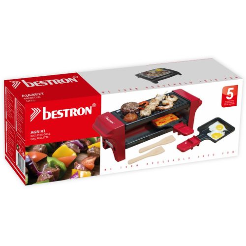 Appareil à Raclette 2 Personnes 350w + Gril Noir/rouge - Agr102