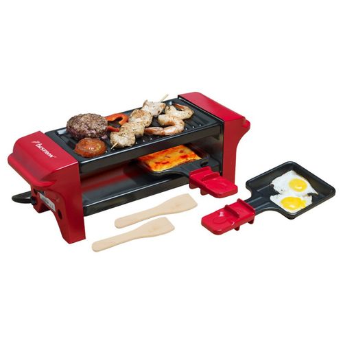Appareil à Raclette 2 Personnes 350w + Gril Noir/rouge - Agr102