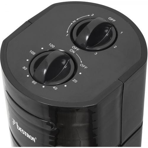 Bestron AFT760Z Zwarte Torenventilator: 3 Snelheden, 75cm Hoog, Timer, – MR commerce