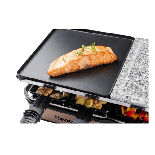 Appareil A Raclette Grill Electrique Jusqua 8 Personnes, 8 Poelons Et 8 Racloirs, 1400 Watt