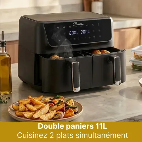 Air Fryer Double paniers 11L PRINCESS 2700W- Noir