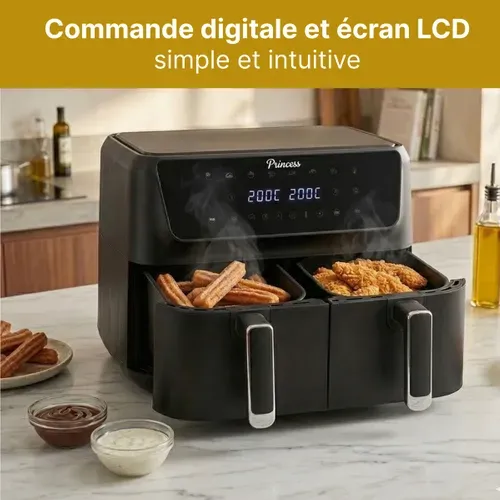 Air Fryer Double paniers 11L PRINCESS 2700W- Noir