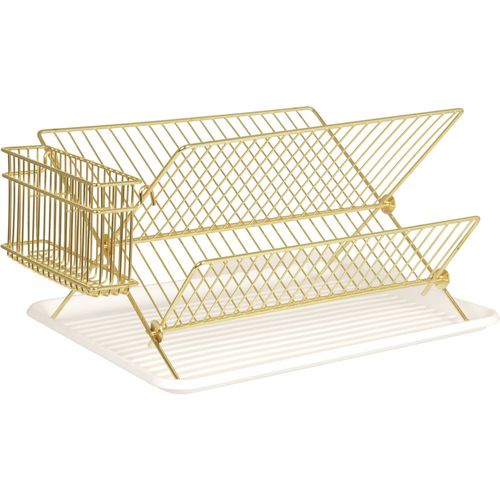 Egouttoir à Vaisselle En Métal Rack Doré