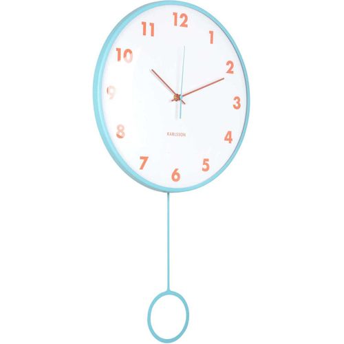 Horloge Murale Carrée Karlsson Sucinto Dome - 35x35x35 Cm, Bleu, Plastique, Design Moderne Pour Salon Bureau - 8