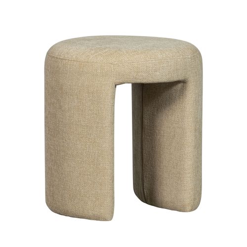Charlie - Pouf Rond En Tissu D.45cm - Beige