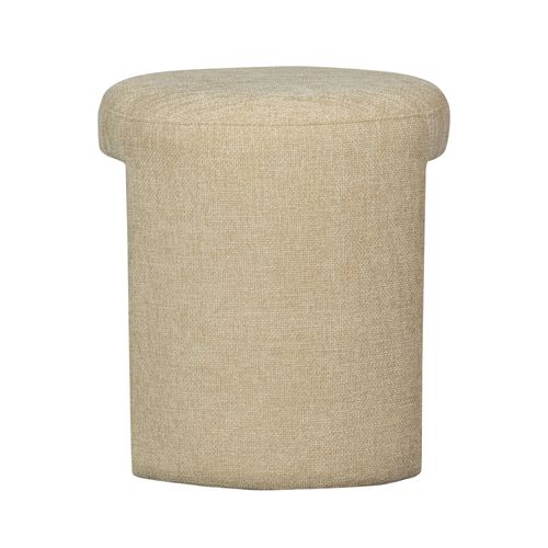 Charlie - Pouf Rond En Tissu D.45cm - Beige