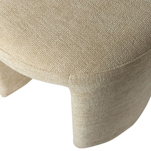 Charlie - Pouf Rond En Tissu D.45cm - Beige