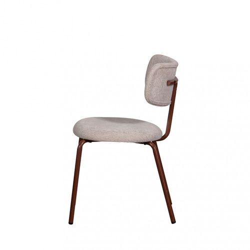 Lot De 2 Chaises En Tissu Et Pieds Marron