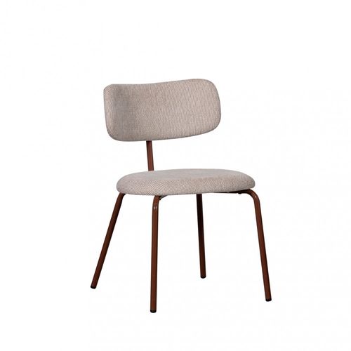 Lot De 2 Chaises En Tissu Et Pieds Marron