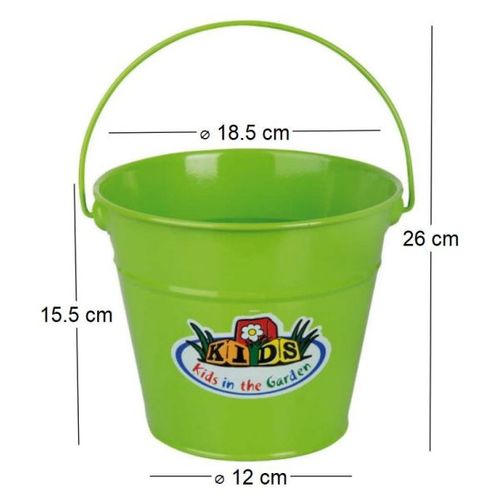 Lot De 6 Seaux Jouets Pour Enfants - Pour Plage, Sable, Jardin - Coloris Aléatoires, Manche En Bois - Idéal Jeux Extérieurs