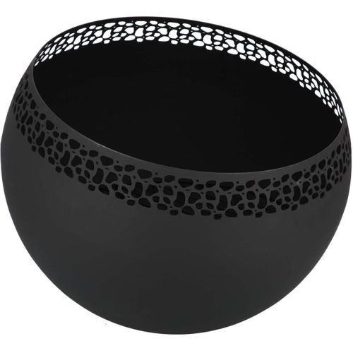 Brasero Sphère Design En Métal Noir - Ajouré Pois