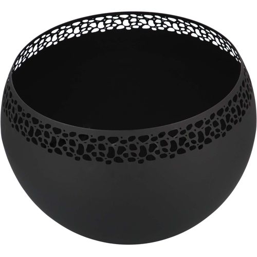 Brasero Sphère Design En Métal Noir - Ajouré Pois