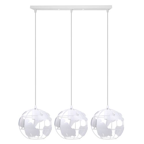 Suspension Moderne E27 Lustre Industrielle 3 Lampes Pour Cuisine Salon Chambre Blanc