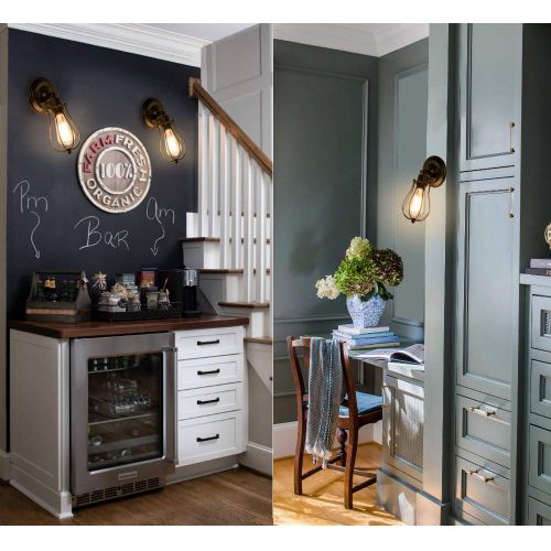 2x Applique Murale Industrielle Métal Fer E27 Luminaire Vintage Retro Café Loft Cuisine Salon Noir