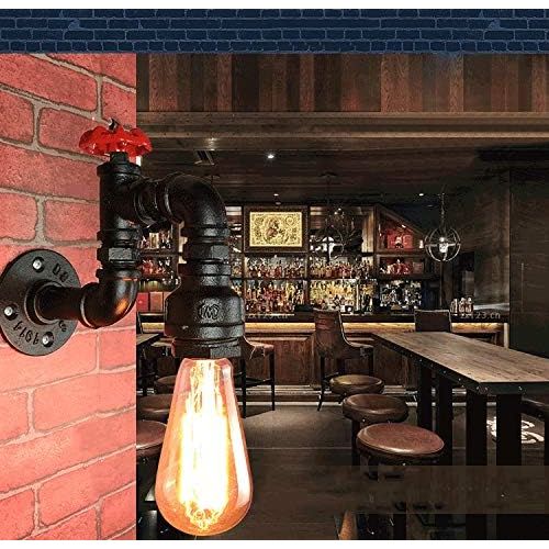 Lot De 2 Applique Murale Loft Industriel Tuyau Tube D'eau Rétro Noir Lustre Lampe Lumières
