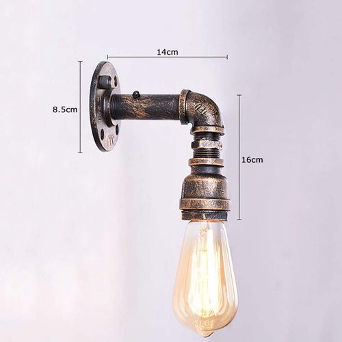 Rétro Applique Murale Tubes D'eau Industrielle En Métal Pour Bar Cuisine Salon Et Chambre à Coucher
